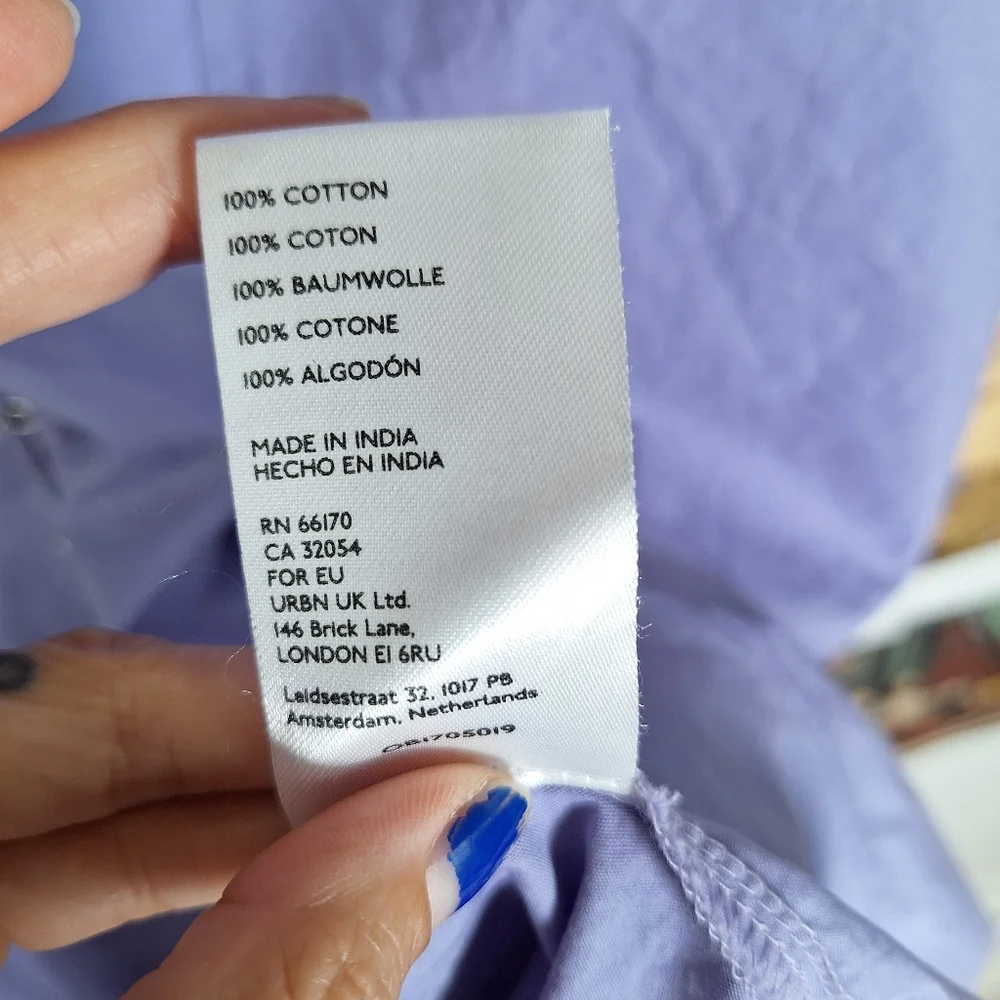 Urban Outfitters UO Cedar Poplin Corset Midi Dress Womens XS Purple 100% Cotton - Picture 6 of 6